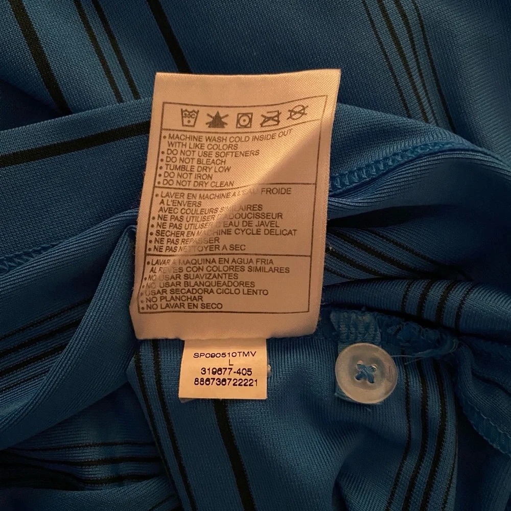 Nike Golf Blue Striped Polo Shirt